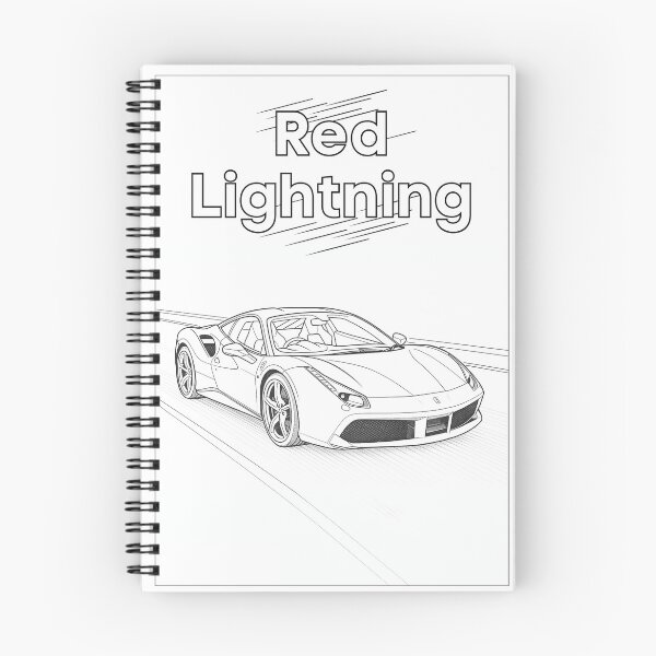 Item preview, Red Lightning – Ferrari 488 Cartoon Sports Car Coloring Print designed and sold by ColoringCars.