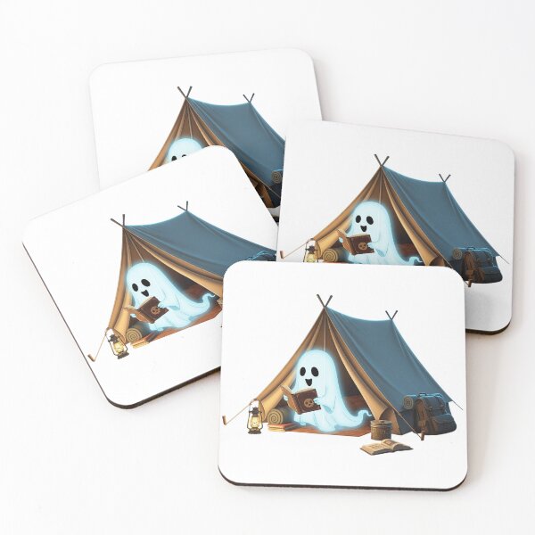 Item preview, Camping Ghost | Spooky and Whimsically Outdoorsy Halloween Graphic designed and sold by Tw1nsAIArt.