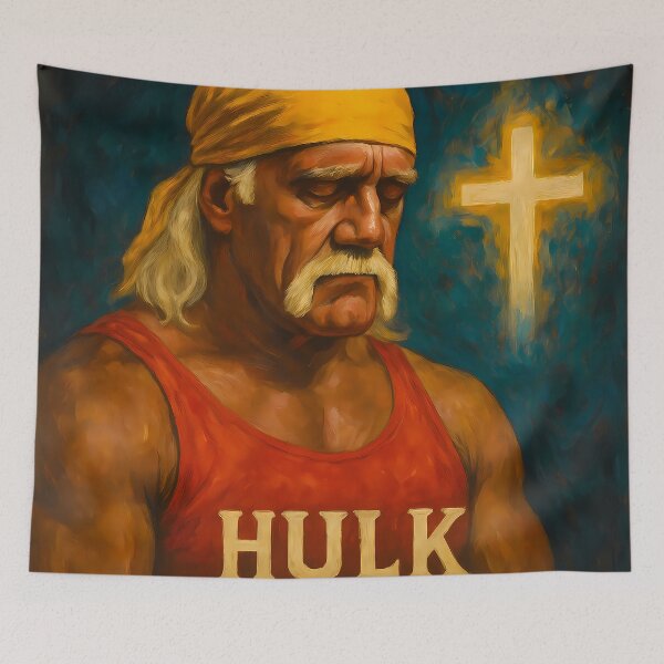 Item preview, "Rest in Peace Hulk Hogan – Tribute Oil Portrait" designed and sold by NCLaserDesigns.