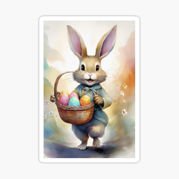 Item preview, An Easter Bunny Watercolor designed and sold by Lencyn.