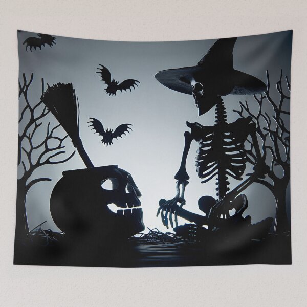 Item preview, Halloween Skeleton with Pumpkin and Bats designed and sold by JoeZigns81.