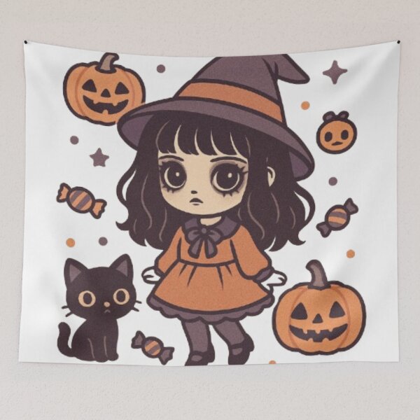 Item preview, Halloween girl kawaii designed and sold by veejiras.