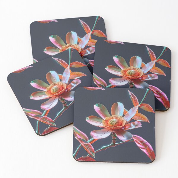 Item preview, Bioluminescent Bloom | Surreal Metallic Flower on Dark Background designed and sold by WHITE FANGS.
