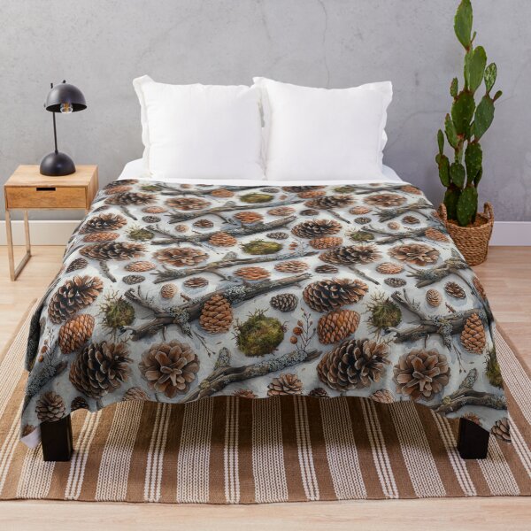 Item preview, Forest Floor Pinecone and Twig Watercolor Pattern designed and sold by NTGUILTY.