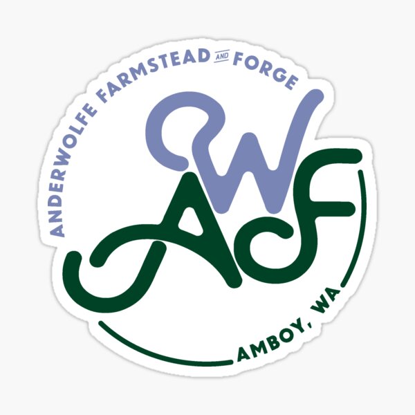 Item preview, AnderWolfe Farmstead and Forge color circle logo designed and sold by Aethervision.