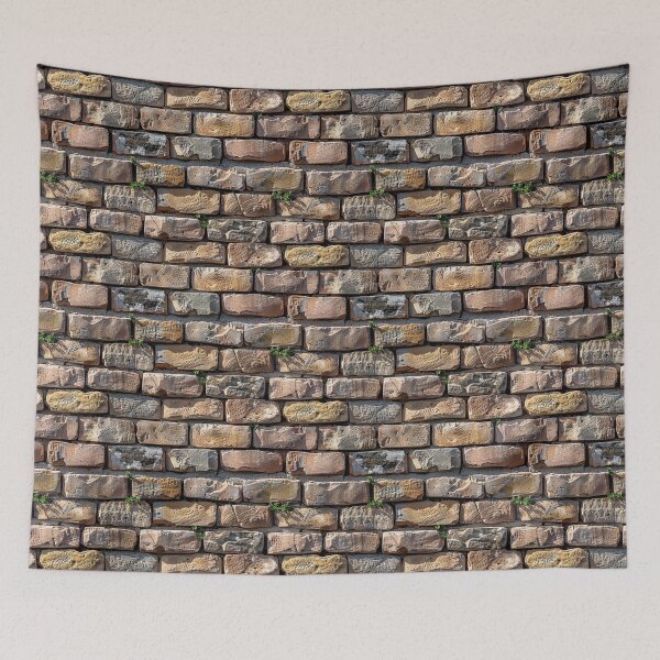 Item preview, Rustic Textured Old Brick Wall with Greenery designed and sold by NTGUILTY.