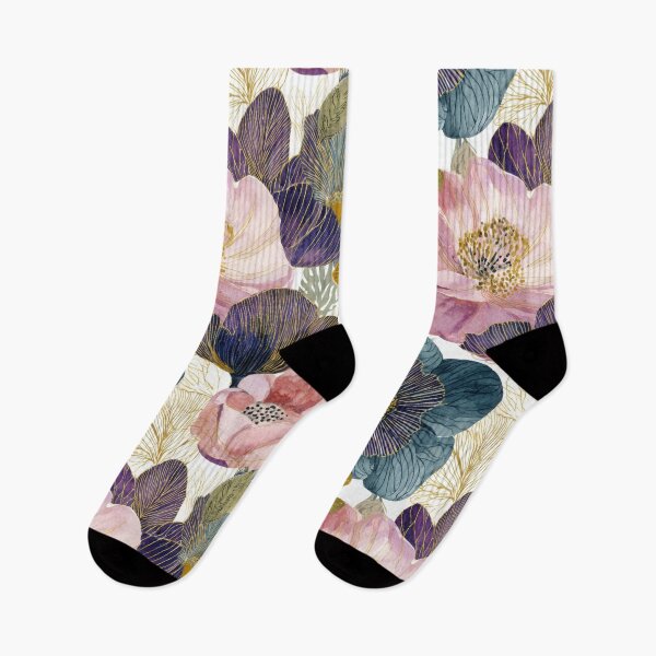 Item preview, Pink and Indigo Modern Seamless Pattern Floral Watercolor Art designed and sold by dawnleblanc55.