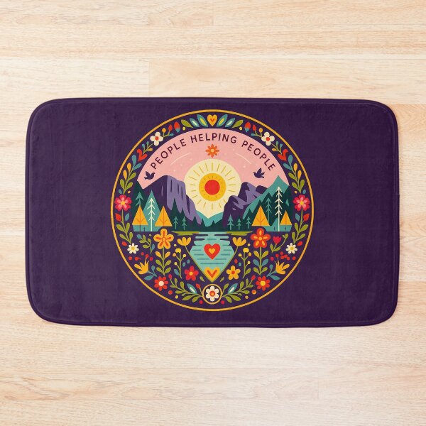 Item preview, "People Helping People" Yosemite Inspired - Scandinavian Folk Art by heidiannemorris © designed and sold by FOLK ART FUSION by heidiannemorris.