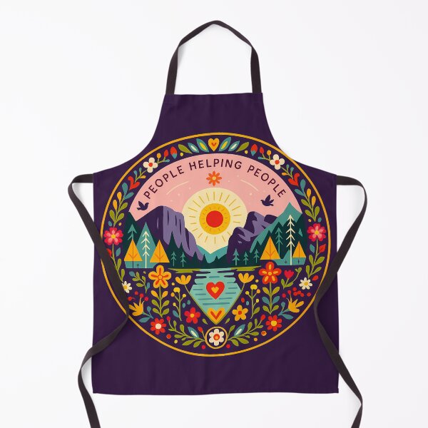 Item preview, "People Helping People" Yosemite Inspired - Scandinavian Folk Art by heidiannemorris © designed and sold by FOLK ART FUSION by heidiannemorris.