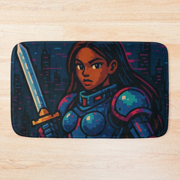 Item preview, Retro Night Pixel Warrior designed and sold by JonelleTshirts.