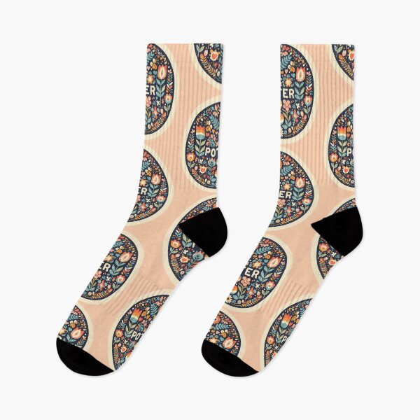 Item preview, Creative Potter Floral Motif - Scandinavian Folk Art by heidiannemorris © designed and sold by FOLK ART FUSION.