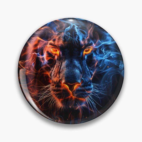 Item preview, Fire and Ice Tiger – Glowing Wild Flame Beast Artwork designed and sold by AxeWave.