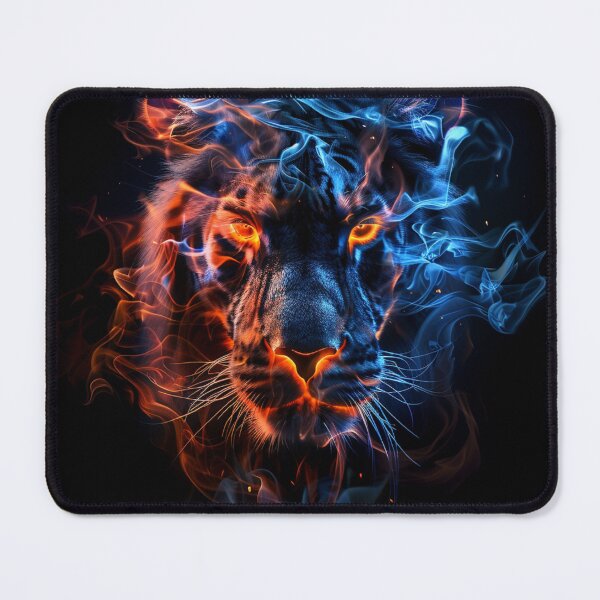 Item preview, Fire and Ice Tiger – Glowing Wild Flame Beast Artwork designed and sold by AxeWave.