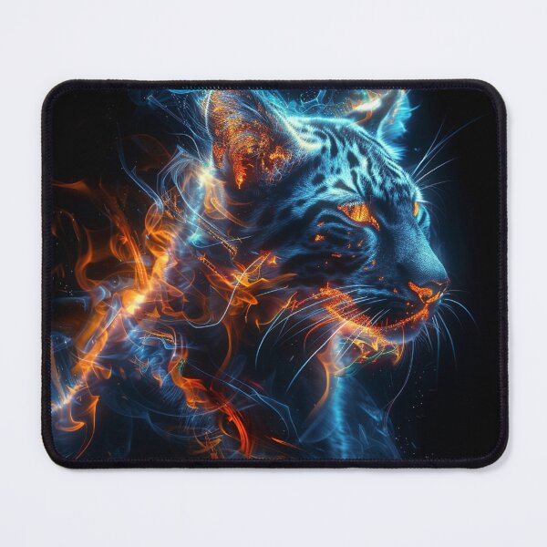Item preview, Blue Flame Leopard – Glowing Wild Cat in Fire and Ice designed and sold by AxeWave.