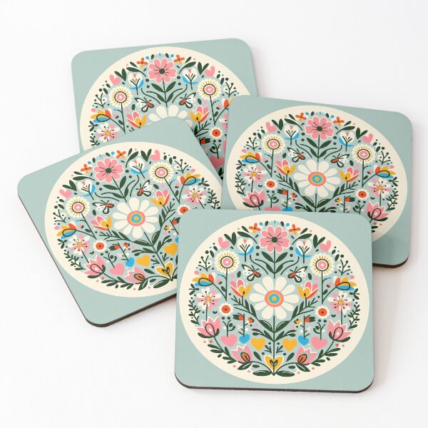 Item preview, Charming Daisy Bloom Pattern - Scandinavian Folk Art by heidiannemorris © designed and sold by FOLK ART FUSION by heidiannemorris.