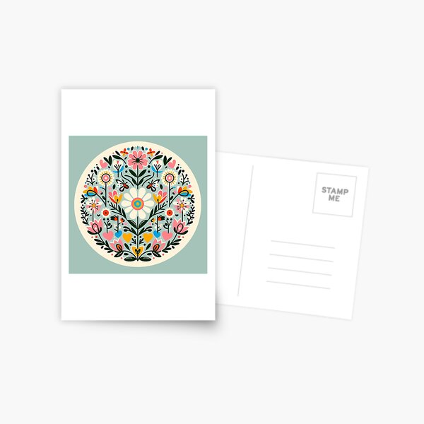 Item preview, Charming Daisy Bloom Pattern - Scandinavian Folk Art by heidiannemorris © designed and sold by FOLK ART FUSION by heidiannemorris.