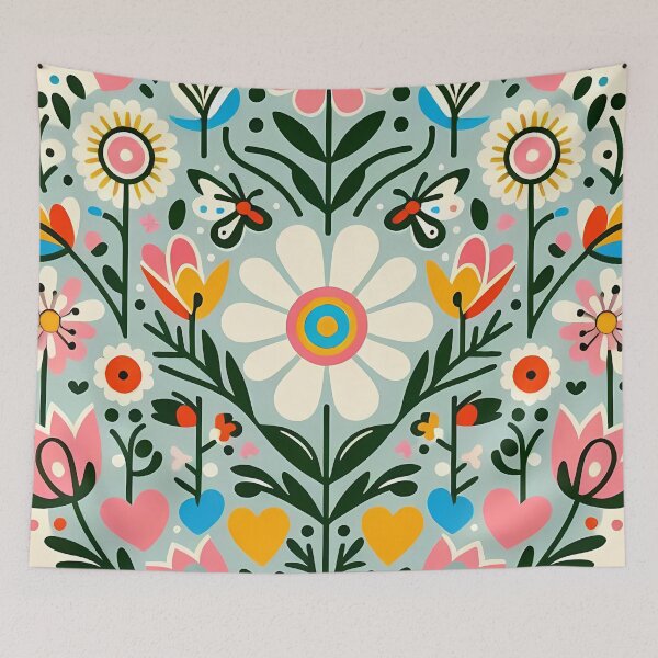 Item preview, Charming Daisy Bloom Pattern - Scandinavian Folk Art by heidiannemorris © designed and sold by FOLK ART FUSION by heidiannemorris.