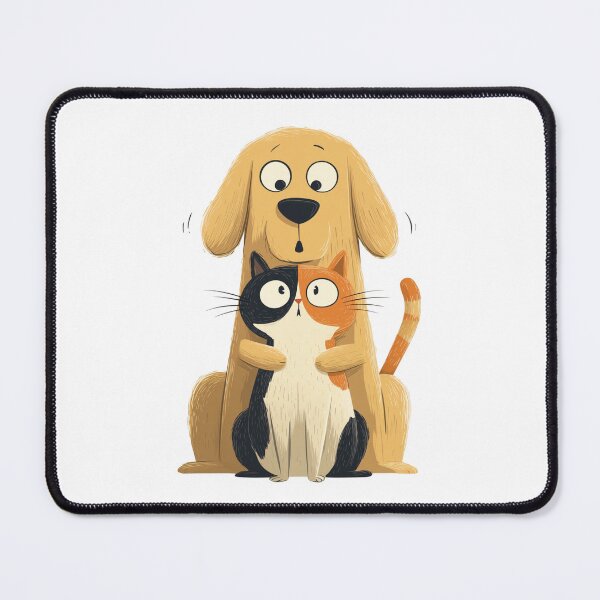 Item preview, Kiss Cam Meme T‑Shirt – Surprised Dog Hugs Cat, Funny Couple / Anniversary Gift designed and sold by MomDadKaiDesign.