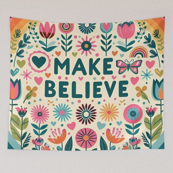 Item preview, "Make Believe" Whimsical Pattern - Scandinavian Folk Art by heidiannemorris © designed and sold by FOLK ART FUSION by heidiannemorris.