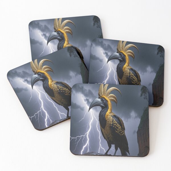 Item preview, Majestic Hornbill Lightning Storm Cliff Art designed and sold by Max Store.
