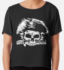 Pirates Adventure Mallorca Merchandise Skull Black Chiffon Top