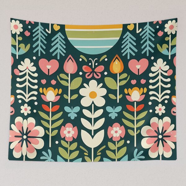 Item preview, "Mangrove" Floral Pattern - Scandinavian Folk Art by heidiannemorris © designed and sold by FOLK ART FUSION by heidiannemorris.