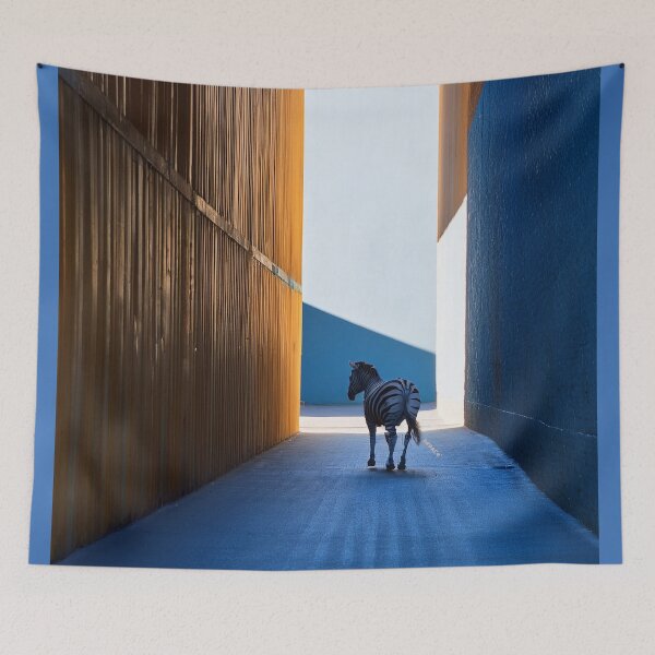 Item preview, Shadowed Urban Alley with Zebra Running Through Slanted Light designed and sold by mrpropcake.