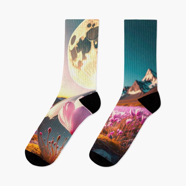 Item preview, a cyclamen in a landscape where the moon sings of love upon its beloved awakening designed and sold by giovannicantio.