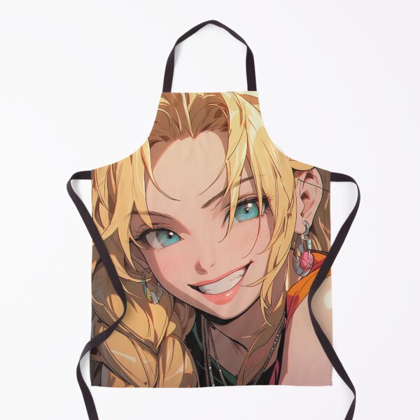 Item preview, 90s Style Anime Girl – Smiling Blonde with Braids & Earrings | Vibrant Manga Portrait designed and sold by AxeWave.
