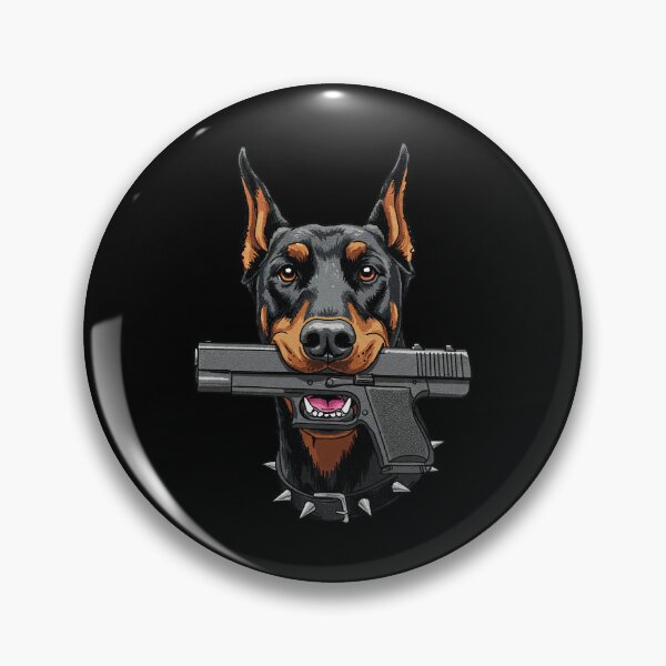 Item preview, Doberman Pinscher with a Gun designed and sold by TeeARTHY.