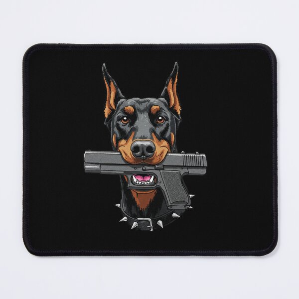 Item preview, Doberman Pinscher with a Gun designed and sold by TeeARTHY.