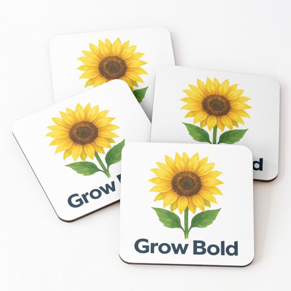 Item preview, Grow Bold Sunflower Motivational Quote Nature Lover Gift Positive Vibes Floral Design designed and sold by CreativeVisionsHub.