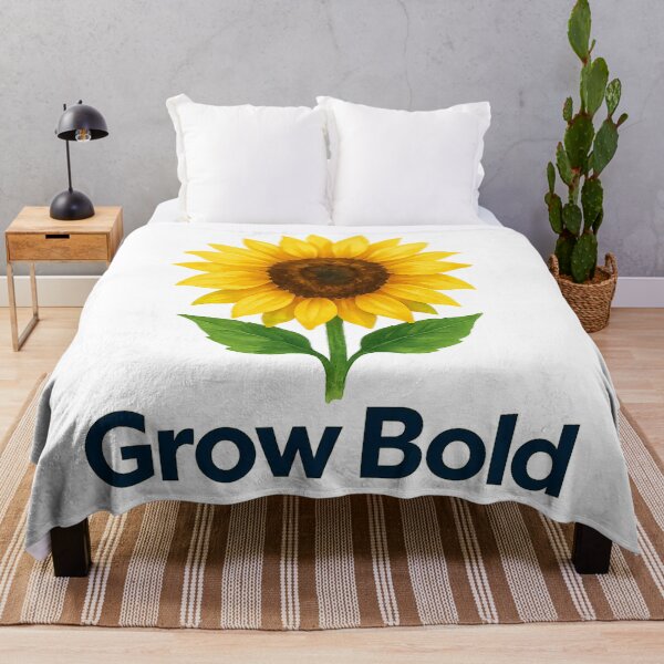 Item preview, Grow Bold Sunflower Motivational Quote Nature Lover Gift Positive Vibes Floral Design designed and sold by CreativeVisionsHub.