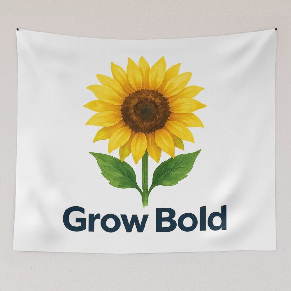 Item preview, Grow Bold Sunflower Motivational Quote Nature Lover Gift Positive Vibes Floral Design designed and sold by CreativeVisionsHub.