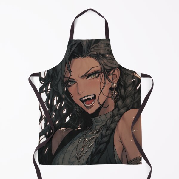 Item preview, Fierce Gothic Anime Girl – 90s Style Portrait with Braids & Jewelry designed and sold by AxeWave.