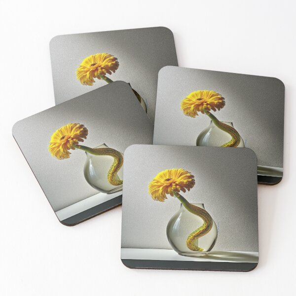 Item preview, Yellow Snake Flower in Clear Vase on Soft Morning Background designed and sold by mrpropcake.