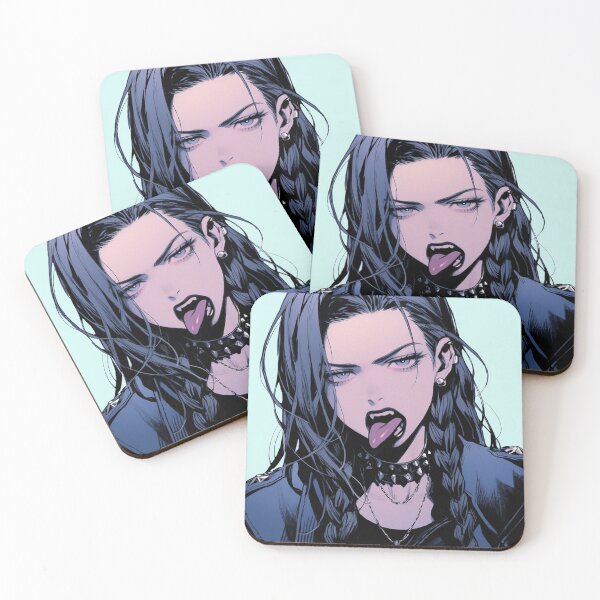 Item preview, Dark Braid Rebel – Spiked Gothic Girl with Attitude (90s Anime Style) designed and sold by AxeWave.