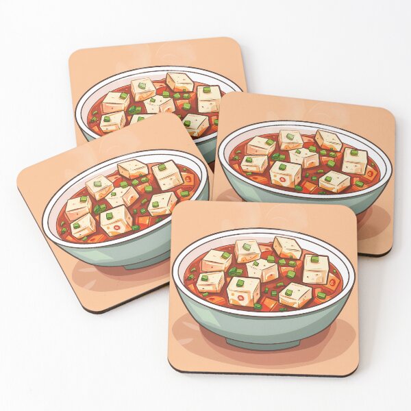 Item preview, Spicy Mapo Tofu Bowl Illustration designed and sold by MomDadKaiDesign.
