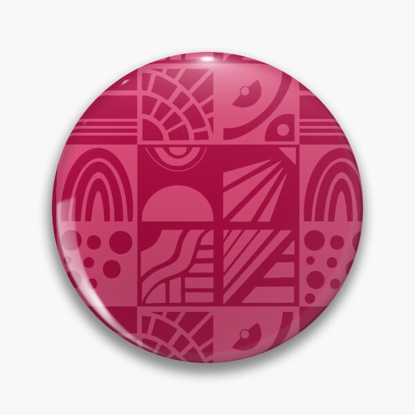 Item preview, Geometric Cheater Quilt in Cranberry on Pink designed and sold by Lynne Adams.
