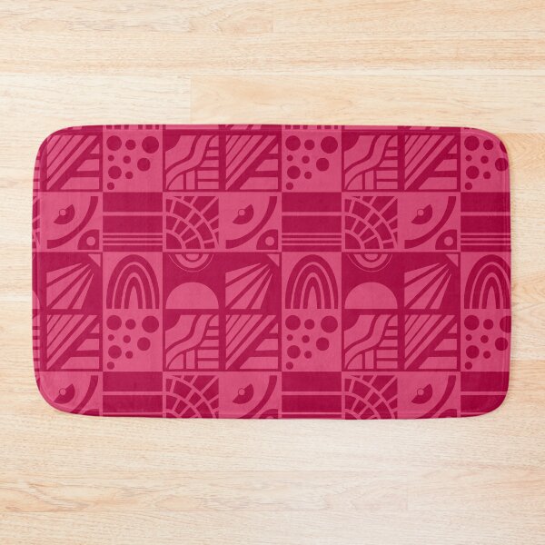 Item preview, Geometric Cheater Quilt in Cranberry on Pink designed and sold by Lynne Adams.