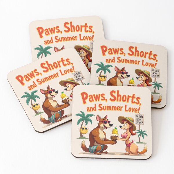 Item preview, Funny Summer Dog Cartoon – Paws, Shorts and Puppy Lov designed and sold by Raslanity.