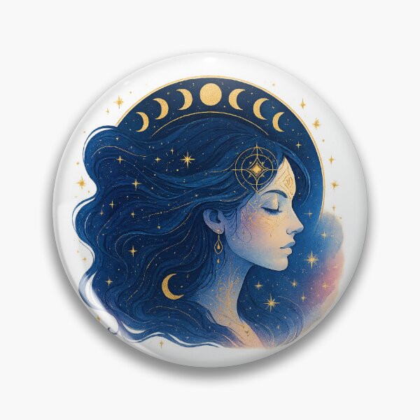 Item preview, Celestial Moon Goddess - Mystical Astrology Art with Moon Phases & Stars designed and sold by CreativeVisionsHub.
