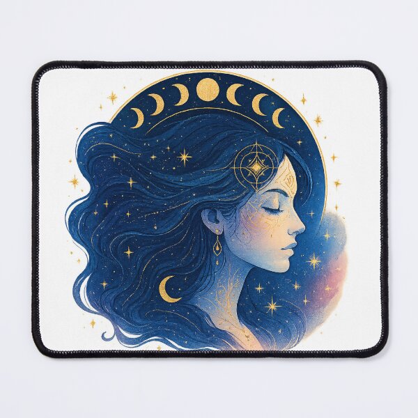 Item preview, Celestial Moon Goddess - Mystical Astrology Art with Moon Phases & Stars designed and sold by CreativeVisionsHub.