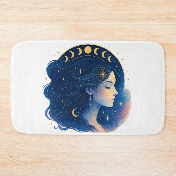 Item preview, Celestial Moon Goddess - Mystical Astrology Art with Moon Phases & Stars designed and sold by CreativeVisionsHub.