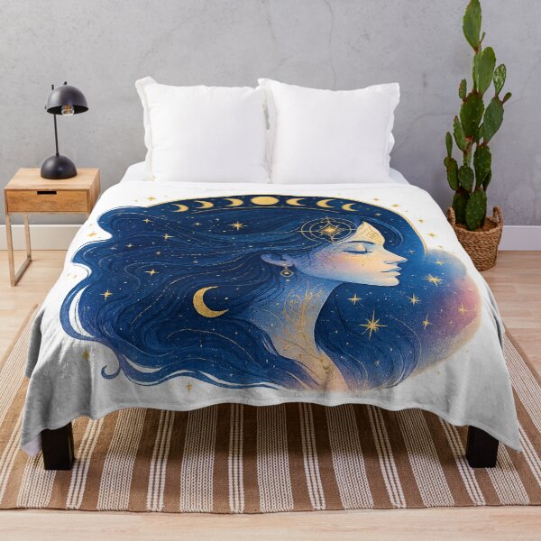 Item preview, Celestial Moon Goddess - Mystical Astrology Art with Moon Phases & Stars designed and sold by CreativeVisionsHub.