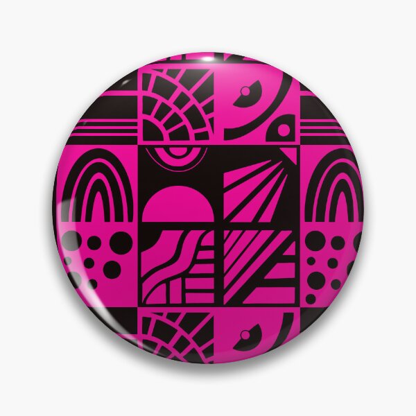 Item preview, Geometric Cheater Quilt in Black on Fushia designed and sold by Lynne Adams.