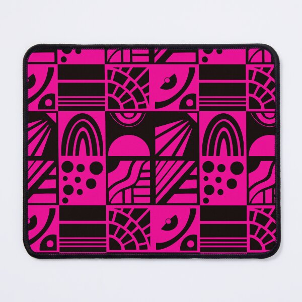 Item preview, Geometric Cheater Quilt in Black on Fushia designed and sold by Lynne Adams.