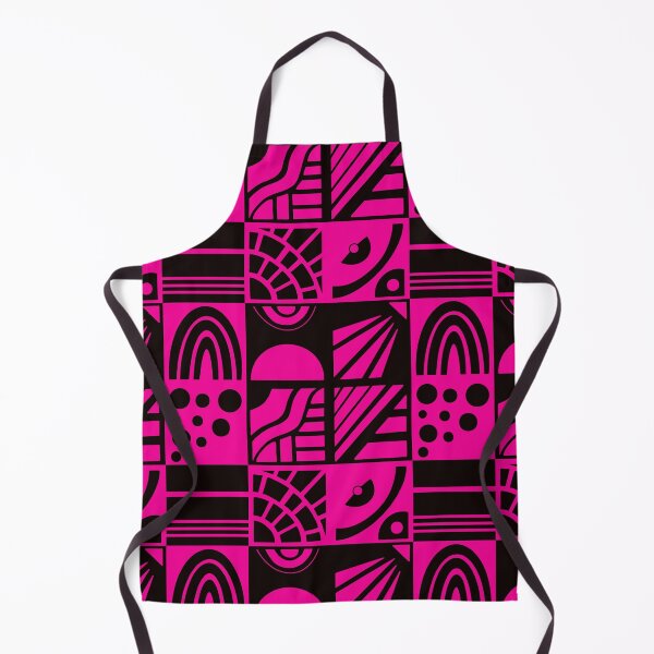 Item preview, Geometric Cheater Quilt in Black on Fushia designed and sold by Lynne Adams.