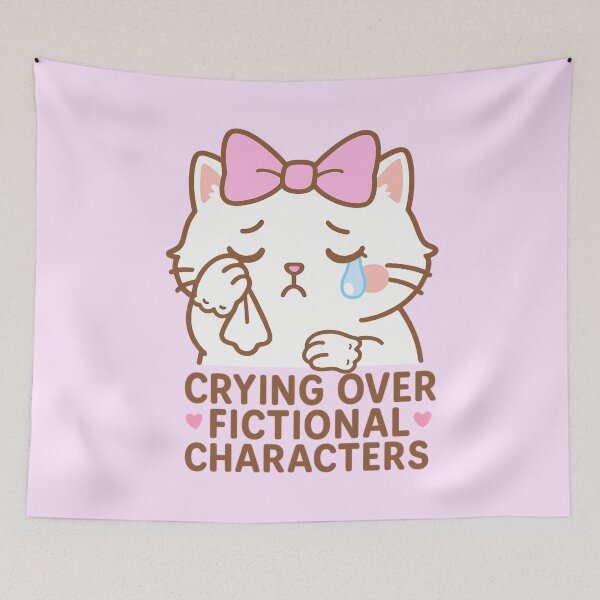 Item preview, Crying Over Fictional Characters Cat designed and sold by TinyPanic.