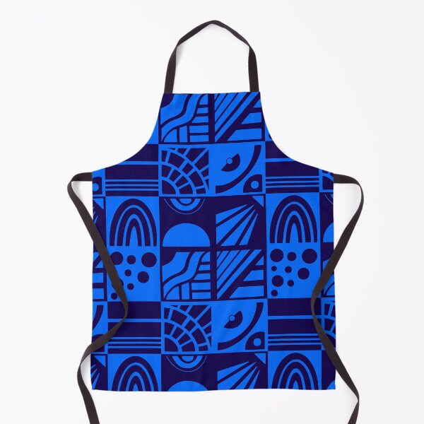 Item preview, Geometric Cheater Quilt in Black on Royal Blue designed and sold by Lynne Adams.